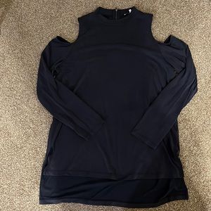 RO&DE long sleeve high neck cold shoulder top in size large